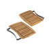 Tablettes latérales en bois d'acacia pour barbecue Big Green Egg Medium
