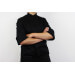 Veste de cuisine unisexe Egochef Cheap Air Plus noire polyester et coton à manches longues