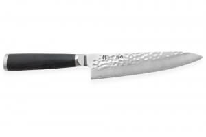 Couteau de chef japonais Shizu Hamono Bessaku Miyako martelé damas 33 couches 18cm