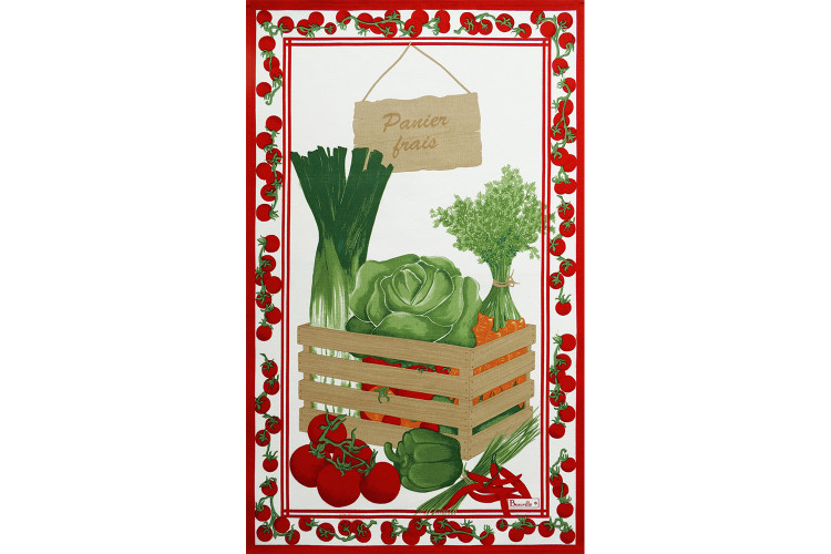 Torchon de cuisine Beauvill&eacute; Petit March&eacute; fabriqu&eacute; en France 50x80cm