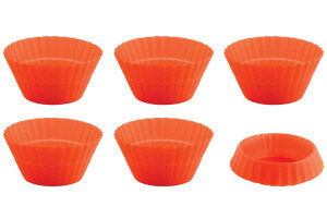 Lot de 6 moules à cupcakes Mastrad pliables en silicone orange