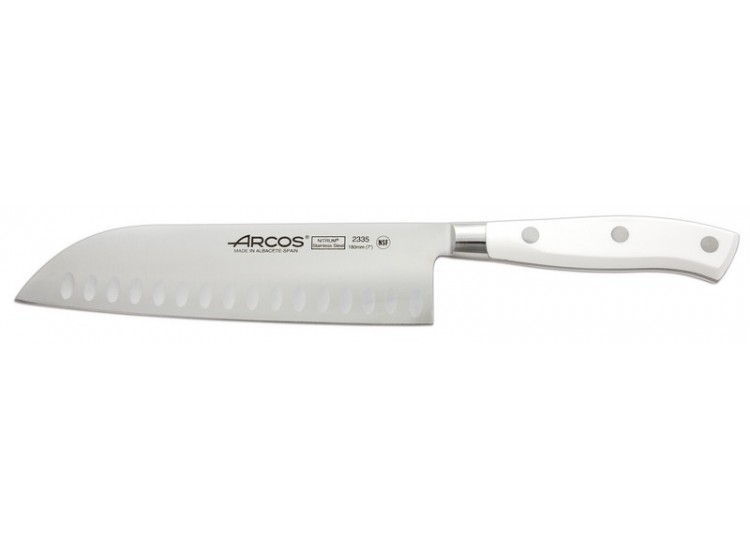 Couteau Santoku forgé lame alvéolée 20cm Riviera White Arcos