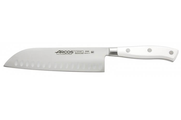 Couteau Santoku forgé lame alvéolée 20cm Riviera White Arcos