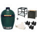 Pack Big Green Egg Large barbecue + convEGGtor + table modulaire + meuble placard + 8 roulettes