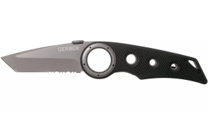 Couteau pliant Gerber Remix Tactical GE003641 lame Tanto manche troué en G10 noir 12cm