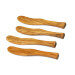 Set de 4 tartineurs courbes Bérard fait main en olivier 17,5cm