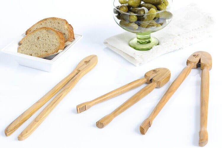 Bérard pince à toast/cornichons en bois d'olivier 25cm