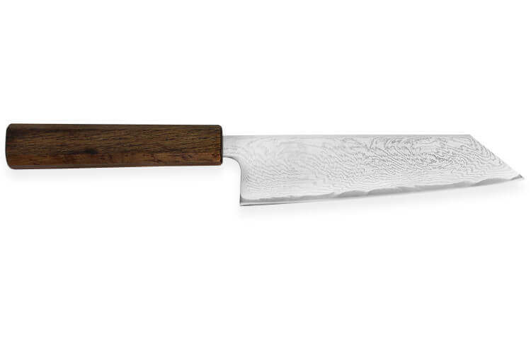 Couteau bunka japonais artisanal Wusaki Unagi AUS10 damas 17,5cm manche chêne