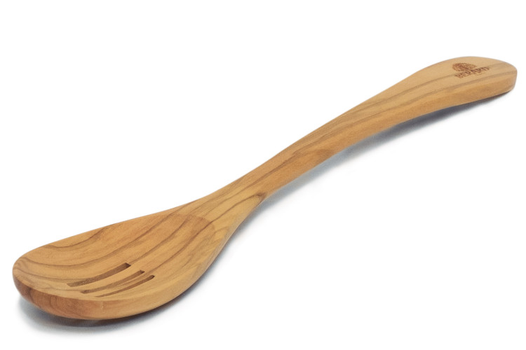 Cuill&egrave;re &agrave; poisson ajour&eacute;e B&eacute;rard faite main en olivier 30cm