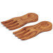 Set de 2 mains à salade Bérard fait main en olivier 20x9cm