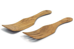 Couverts à choucroute Bérard faits main en olivier 22cm