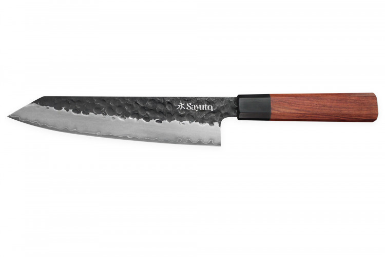 Couteau de chef kiritsuke Sayuto Séquoia San Mai martelé 21cm