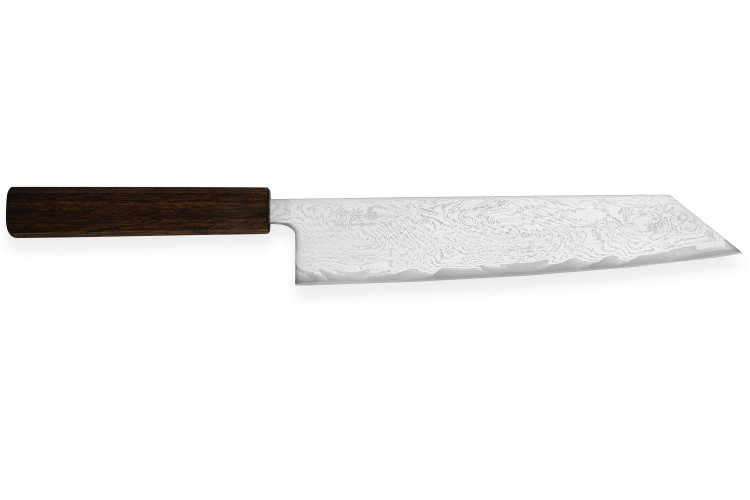 Couteau kiritsuke japonais artisanal Wusaki Unagi AUS10 damas 24cm manche chêne
