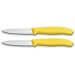 2 Couteaux d'office Victorinox lame 8cm pointe milieu manche jaune