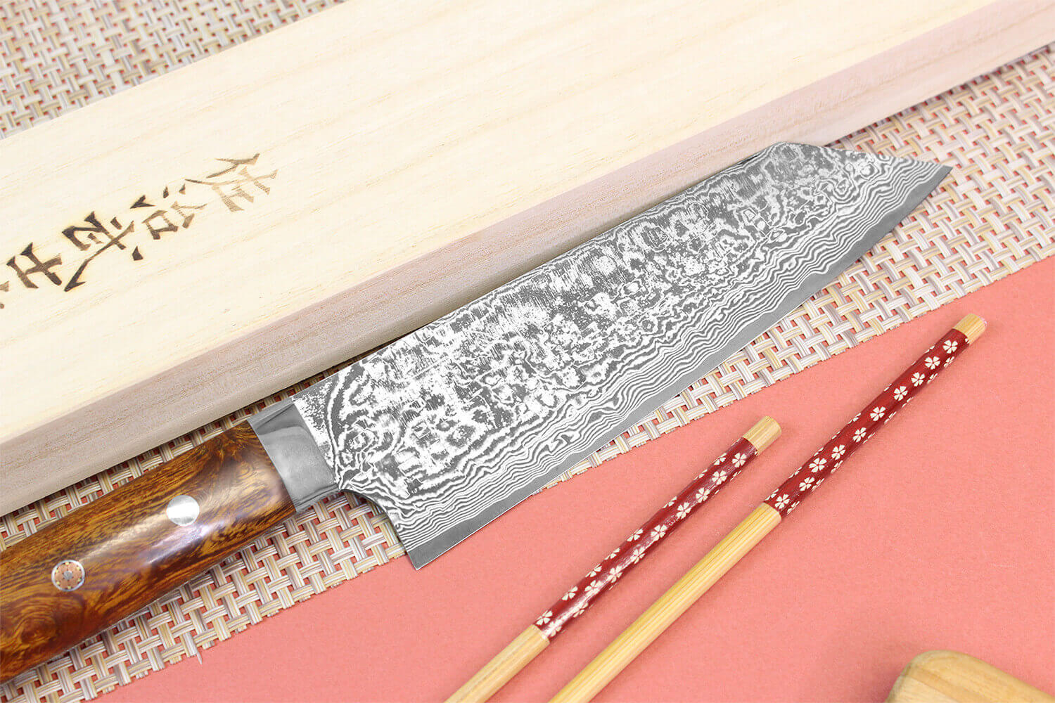 Couteau japonais artisanal SG2 damas de Takeshi Saji - Couteau