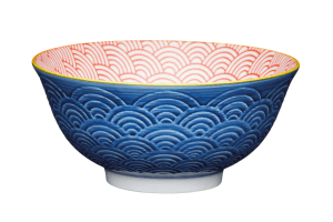 Bol en grès émaillé KitchenCraft motif arc bleu et rouge