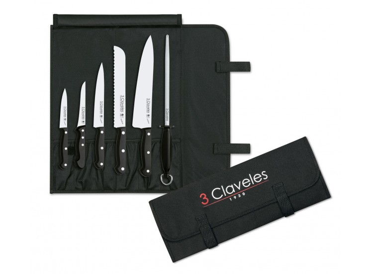 Trousse du chef 5 couteaux + 1 fusil 3 Claveles