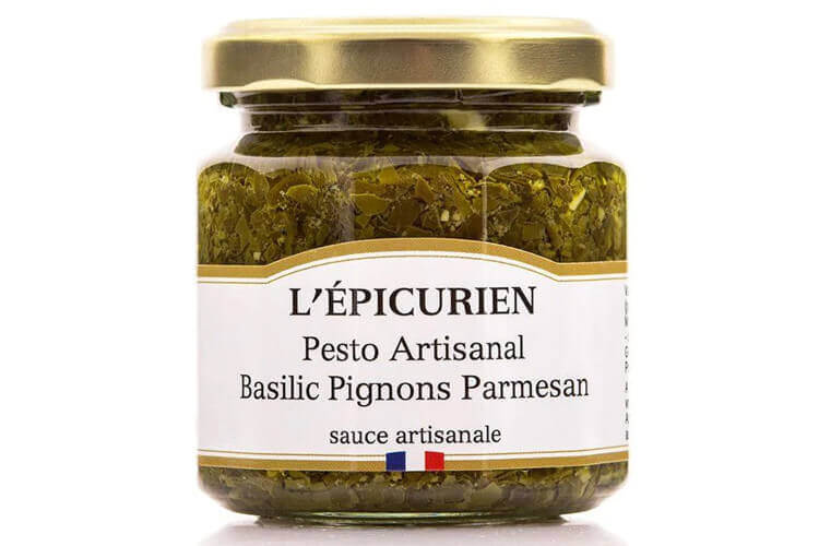 Pesto artisanal Basilic Pignons Parmesan L'Épicurien fabriqué en France 100g