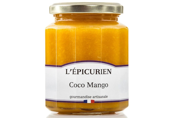 Confiture Coco Mango L'&Eacute;picurien fabriqu&eacute;e en France 320g
