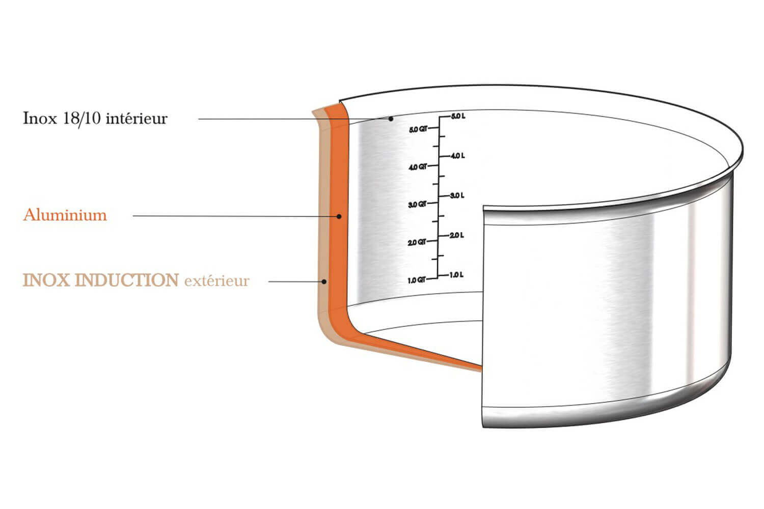 DE BUYER Wok pour induction - Inox - Diamètre : 36 cm - Queue tube -  Cdiscount Maison