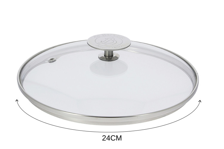 Couvercle en verre bomb&eacute; De Buyer pontet en inox