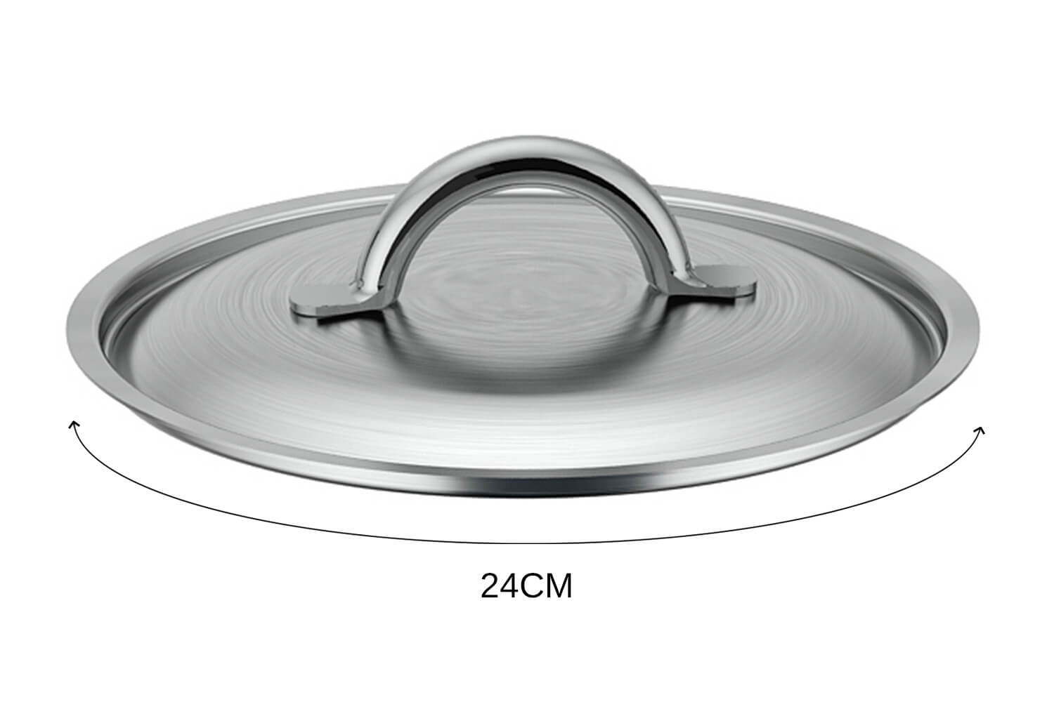 Couvercle en inox brossé 24 cm