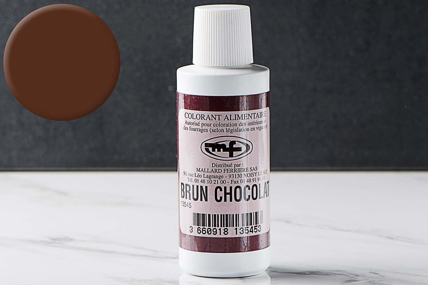 Colorant effet velours - brun chocolat - 250ml - Appareil des Chefs