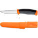 Couteau Mora Companion 11824 lame inox 10,4cm manche caoutchouc noir/orange + étui