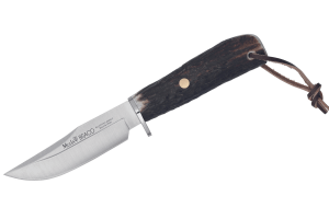 Couteau Muela Braco 9275 lame 11cm en inox manche en bois de cerf avec lacet + étui en cuir