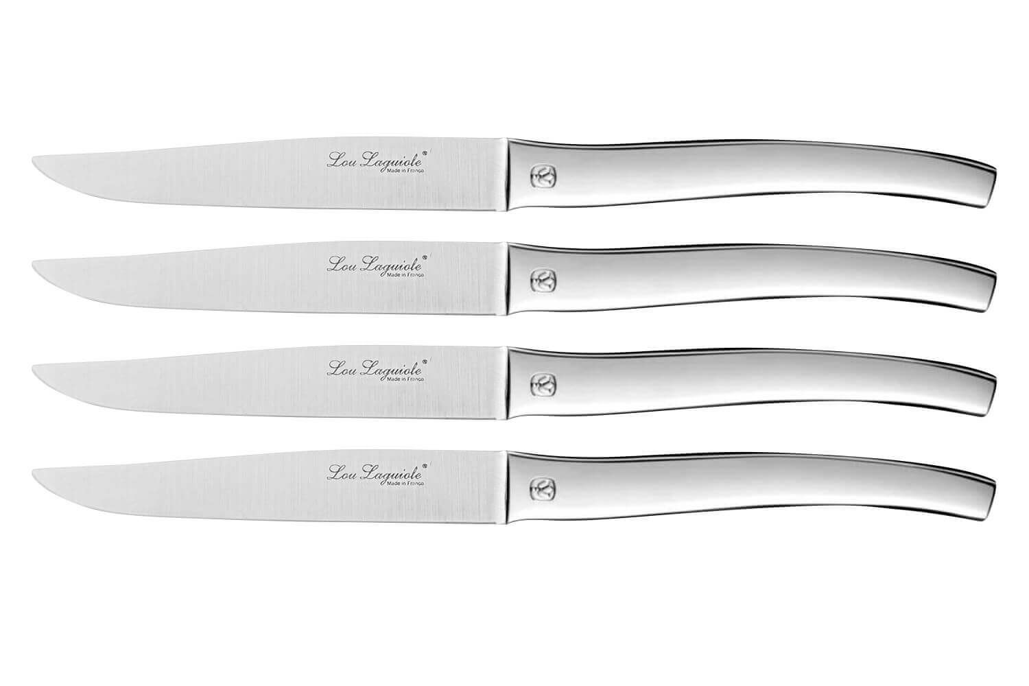 Ensemble de 4 couteaux à beurre Lou Laguiole neufs de la gamme  traditionnelle dans un coffret en bois. -  France