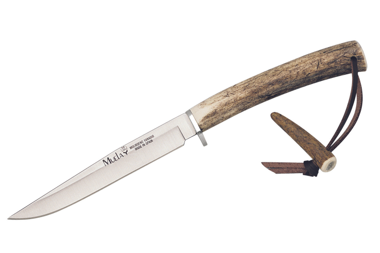 Couteau Muela Gredos 9218 lame en inox 14cm manche en bois de cerf + &eacute;tui en cuir