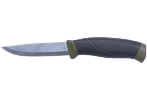 Couteau Mora Companion MG 11827 lame inox 10,4cm manche caoutchouc noir/kaki + étui