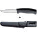 Couteau Mora Companion 12141 lame inox 10,4cm manche caoutchouc noir + étui