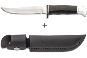 Couteau Buck 105 Pathfinder 0105BKS lame 12,7cm manche résine phénolique noir/alu + étui cuir