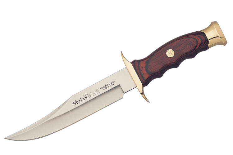 Couteau Muela Bowie 9238 lame en inox 16cm manche en bois de stamina + &eacute;tui en cuir