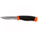 Couteau Mora Companion Heavy Duty F 12211 lame carbone 10,4cm manche caoutchouc noir/orange + étui