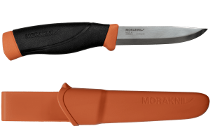 Couteau Mora Companion Heavy Duty 13259 HD lame inox 10,4cm manche caoutchouc orange + étui