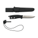 Couteau Mora Companion Spark 13567 lame inox 10,4cm manche caoutchouc noir avec pierre à feu + étui