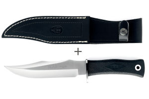 Couteau Muela 21733 lame en inox 17cm manche en gomme noire + étui noir