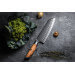 Couteau santoku Fukito Olive Damas alvéolé 14Cr 18cm