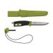 Couteau Mora Companion Spark 13570 lame inox 10,4cm manche caoutchouc vert avec pierre à feu + étui