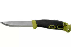 Couteau Mora Companion Spark 13570 lame inox 10,4cm manche caoutchouc vert avec pierre à feu + étui