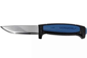 Couteau Mora Pro S 12242 lame inox 9,1cm manche caoutchouc bleu + étui