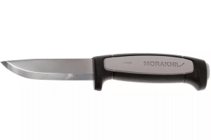 Couteau Mora Pro Robust 12249 lame carbone 9,1cm manche caoutchouc gris + étui