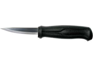 Couteau à sculpter bois Mora Basic 12658 lame inox 7,5cm manche polypropylène noir + étui