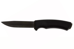 Couteau Mora Bushcraft 10791 lame noire carbone 10,9cm manche caoutchouc noir + étui