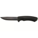 Couteau Mora Bushcraft Survival 11742 lame noire carbone 10,9cm manche caoutchouc noir avec allume feu + étui