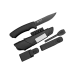 Couteau Mora Bushcraft Survival 11742 lame noire carbone 10,9cm manche caoutchouc noir avec allume feu + étui