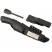 Couteau Mora Bushcraft Survival 11742 lame noire carbone 10,9cm manche caoutchouc noir avec allume feu + étui