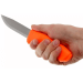 Couteau Mora Bushcraft Survival 12051 lame inox 10,9cm manche caoutchouc orange avec allume feu + étui